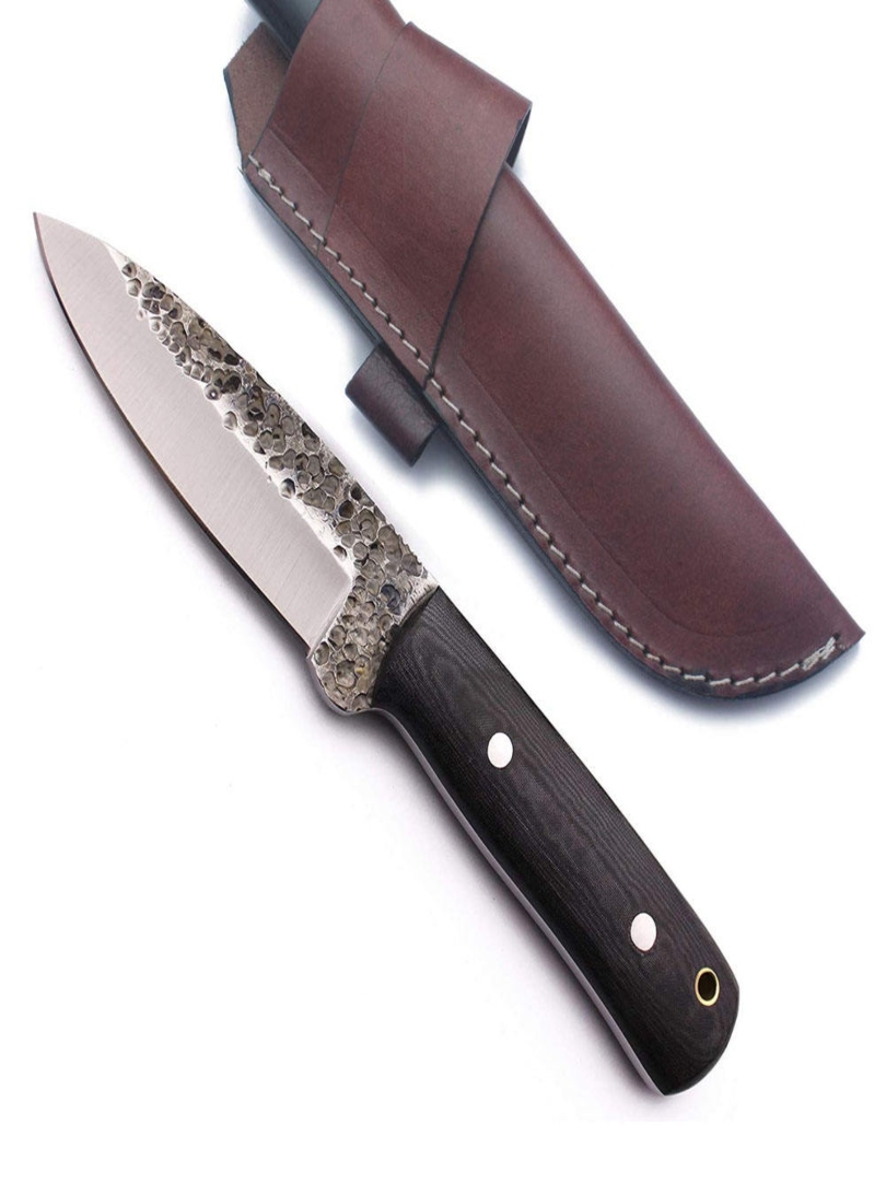 Hand-Forged Damascus Skinner Knife with Wooden Handle