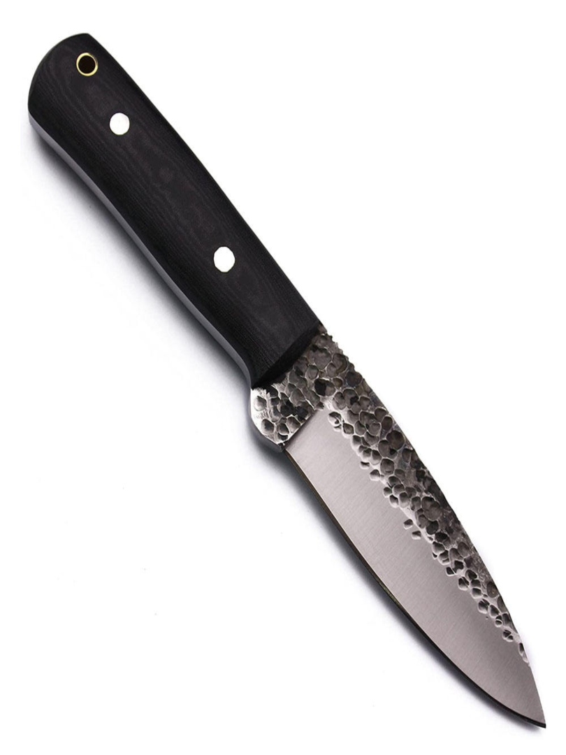 Hand-Forged Damascus Skinner Knife with Wooden Handle - Image 3
