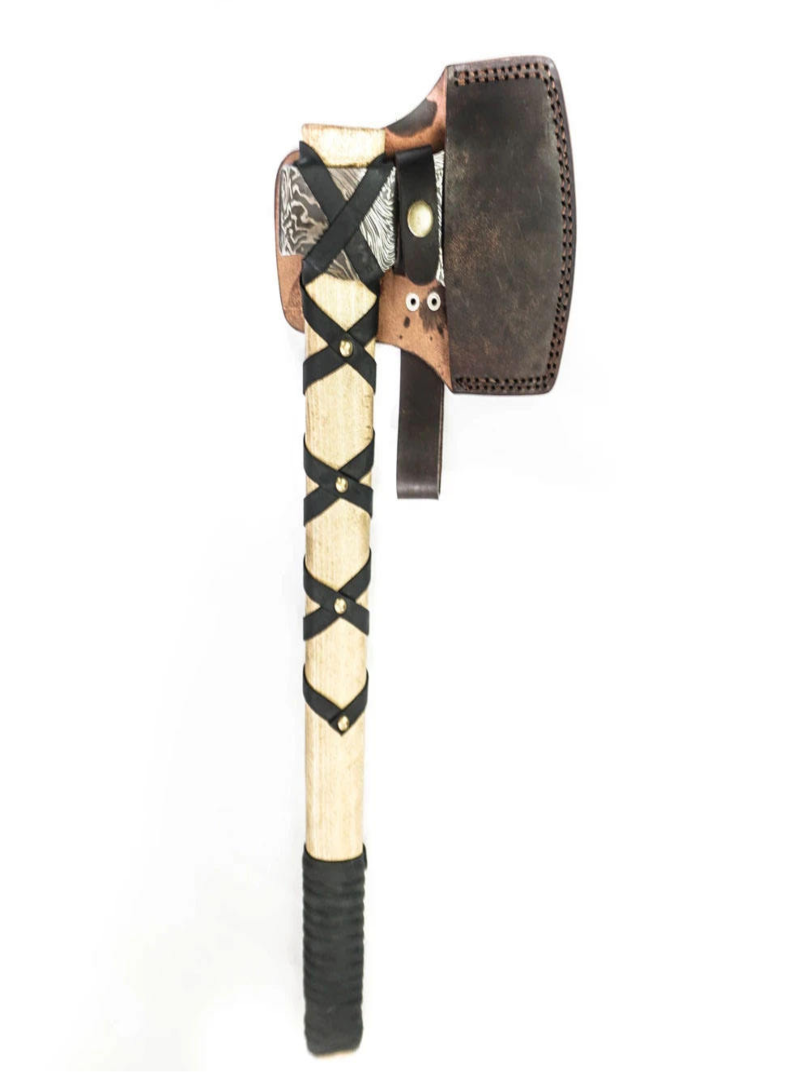 20" Stainless Steel Tomahawk Axe with Wooden Handle (Customizable Weight) - Image 3
