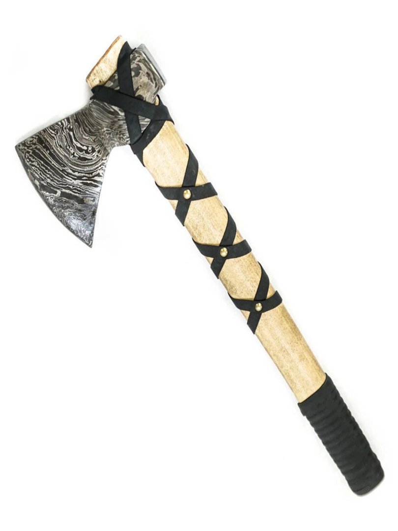 20" Stainless Steel Tomahawk Axe with Wooden Handle (Customizable Weight) - Image 2