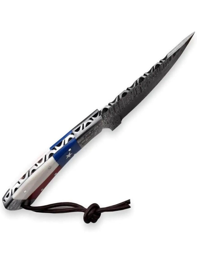 Lightweight Damascus Skinner Knife with Smooth Handle - Image 3