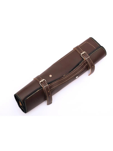 Professional 5-Piece Carbon Steel Knife Set – Handmade with Resin Handles & Leather Roll - Image 3